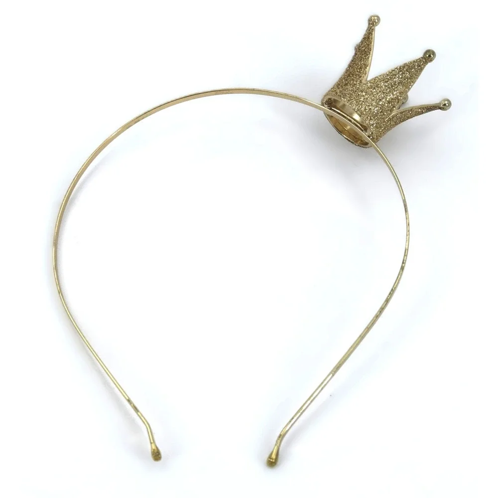 Unbranded Crown Headband Womens OS Gold Excellent Glitter Mini Tiara Princess
